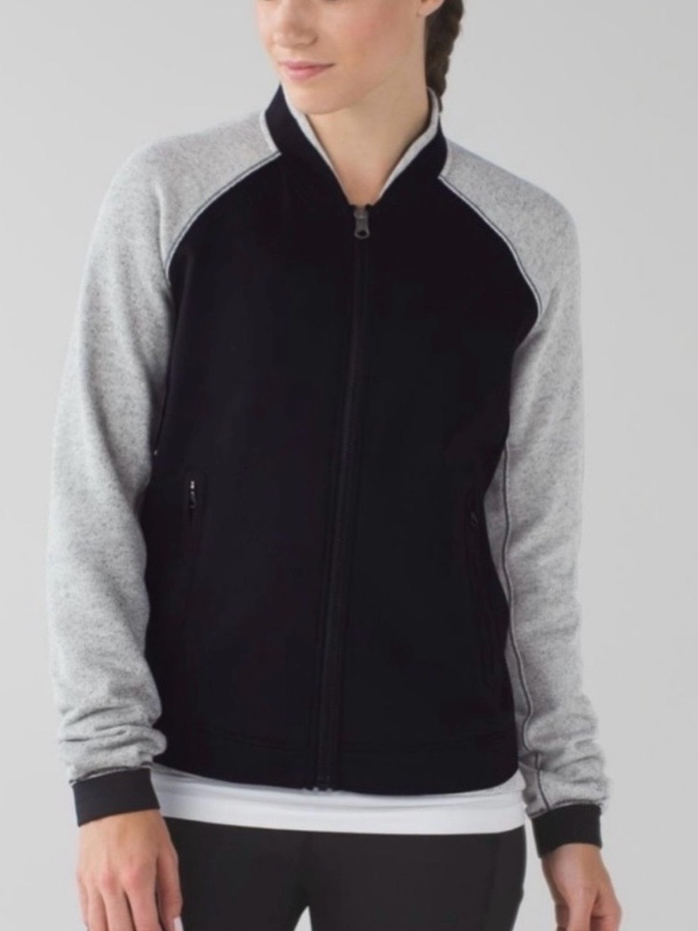 Lululemon Var-City Bomber Black / Heathered Black Jacket Size 8